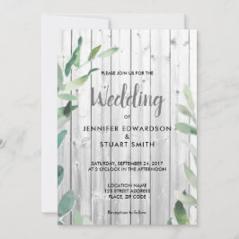 Moderne botanische waterverf olijfbladeren Bruilof Kaart