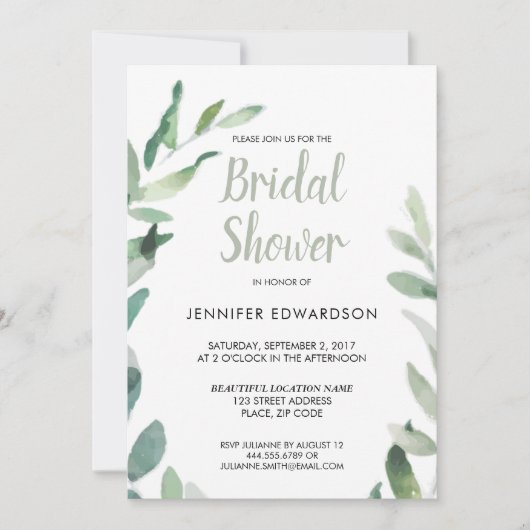 Moderne botanische waterverf tak Vrijgezellenfeest Kaart (Voorkant)