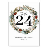 Moderne botanische Waterverf Wreath Wedding Kaart (Voorkant)