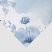 Moderne botanische Waterverf zacht blauw Tissuepapier (Detail)