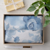 Moderne botanische Waterverf zacht blauw Tissuepapier (Geschenk)