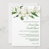 Moderne botanische | White Lily Wedding Kaart (Voorkant)