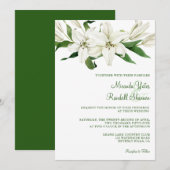 Moderne botanische | White Lily Wedding Kaart (Voorkant / Achterkant)