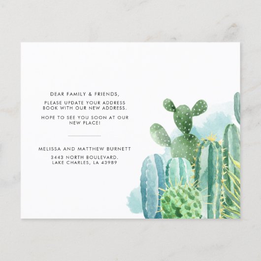 Moderne Botanische Wijziging van Adresaankondiging (Achterkant)