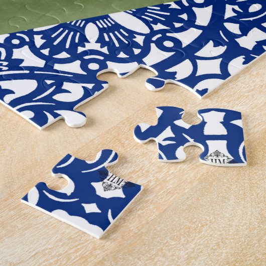 Moderne botanische witte amaryllis puzzel legpuzzel (Zijkant)