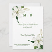 Moderne botanische | Witte Lelie ingelijst foto Save The Date (Achterkant)