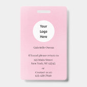Moderne Botanische Zachte Roze Boho Foto Badge (Achterkant)