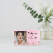 Moderne Botanische Zachte Roze Boho Foto QR Code Visitekaartje (Staand voorkant)