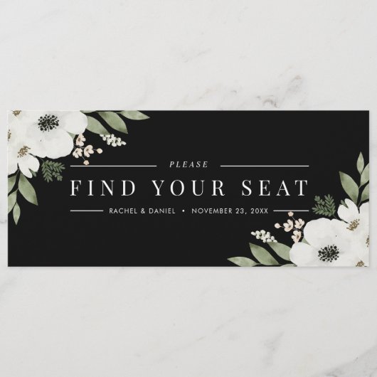 Moderne botanische zeegraatkoptekst voor zwarte fl (Voorkant)