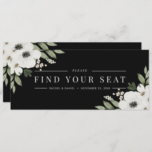 Moderne botanische zeegraatkoptekst voor zwarte fl (Voorkant / Achterkant)