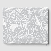 Moderne Botanische Zilveren Grijze Huwelijk Gastenboek (Achterkant)