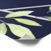 Moderne botanische zilveren weduwenkaart poster (Hoek)