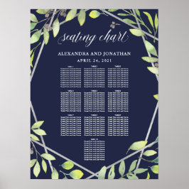 Moderne botanische zilveren weduwenkaart poster