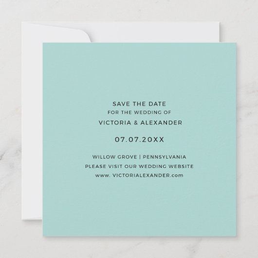 Moderne botanische zomer bruiloft Save the Date Kaart (Achterkant)