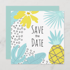 Moderne botanische zomer bruiloft Save the Date Kaart