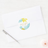 Moderne botanische zomer chic ronde sticker (Envelop)