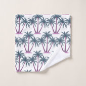 Moderne Botanische Zomer Drie Palmbomen op Wit Bad Handdoek (Wasdoekje)