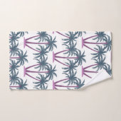 Moderne Botanische Zomer Drie Palmbomen op Wit Bad Handdoek (Handdoek)