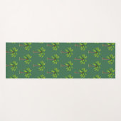 Moderne botanische zomerpalmbomen op groen yogamat (Voorkant (horizontaal))