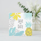 Moderne botanische zomervrijgezellen Save the Date Kaart (Staand voorkant)