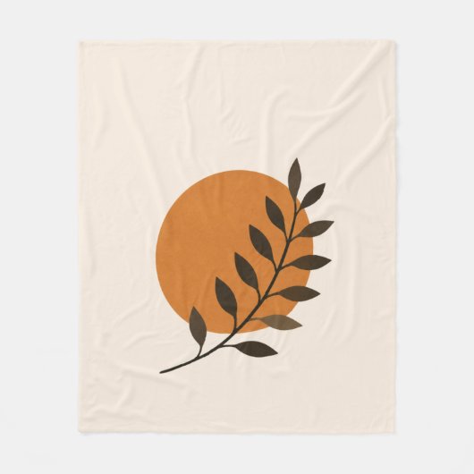 Moderne Botanische Zon Worpdeken Fleece Deken (Voorkant)