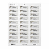 Moderne Botanische Zwart&Wit Bruiloft Etiket (Full Sheet)
