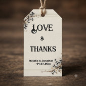 Moderne Botanische Zwart&Wit Trouw Dank Je Cadeaulabel
