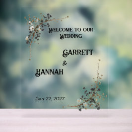 Moderne Botanische Zwart&Wit Trouw Foam Board Acryl Bord