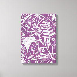 Moderne Botatanische Bloemen Paarse Canvas Afdruk
