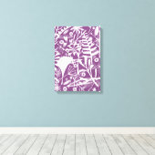 Moderne Botatanische Bloemen Paarse Canvas Afdruk (Insitu (Houten vloer))