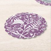 Moderne Botatanische Bloemen Paarse Kartonnen Onderzetters (Gekanteld)