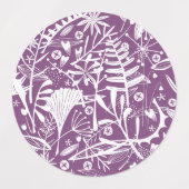 Moderne Botatanische Bloemen Paarse Labels (Design 1)