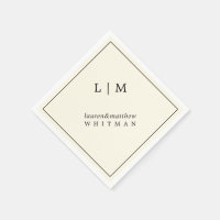 Moderne Boter Geel Monogram Elegante Trouwdag