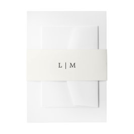 Moderne Boter Geel Monogram Elegante Trouwdag Uitnodigingen Wikkel