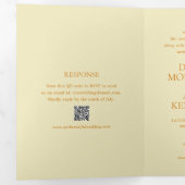 Moderne Boter Geel QR Code Elegant Huwelijk Drieluik Uitnodiging (Binnenzijde eerst)