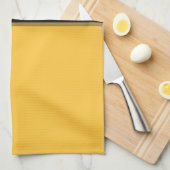 Moderne Boter Geel Zilver Grijs Zwart Strepen Theedoek (Quarter Fold)