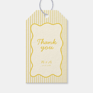 Moderne Boter Gele bruiloft Cadeaulabel