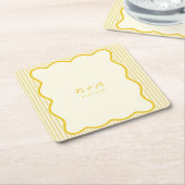 Moderne Boter Gele bruiloft Kartonnen Onderzetters (Schuin)
