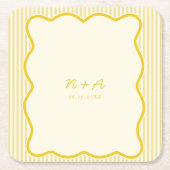 Moderne Boter Gele bruiloft Kartonnen Onderzetters (Voorkant)