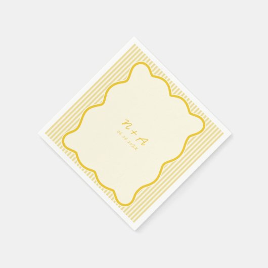 Moderne Boter Gele bruiloft Servet (Hoek)