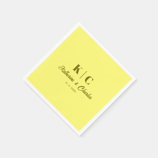 Moderne Boter Gele bruiloft Servet (Hoek)