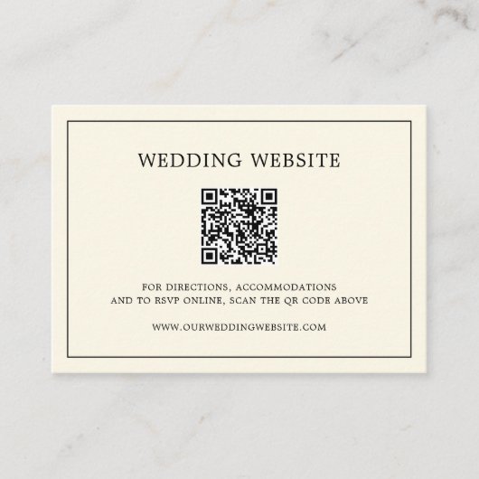 Moderne Boter Gele Monogram QR Code Trouwdag Informatiekaartje (Voorkant)