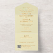 Moderne Boter Gele QR Code Elegante Trouw All In One Uitnodiging (Binnen)