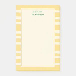 Moderne Boter Gele Strepen Aangepaste Docenten Not Post-it® Notes