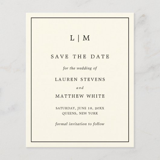 Moderne Boter Gele Trouw Save the Date (Voorkant)