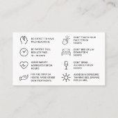 Moderne Botox Aftercare Kaart Sjabloon Visitekaartje (Achterkant)