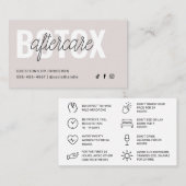 Moderne Botox Aftercare Kaart Sjabloon Visitekaartje (Voorkant / Achterkant)