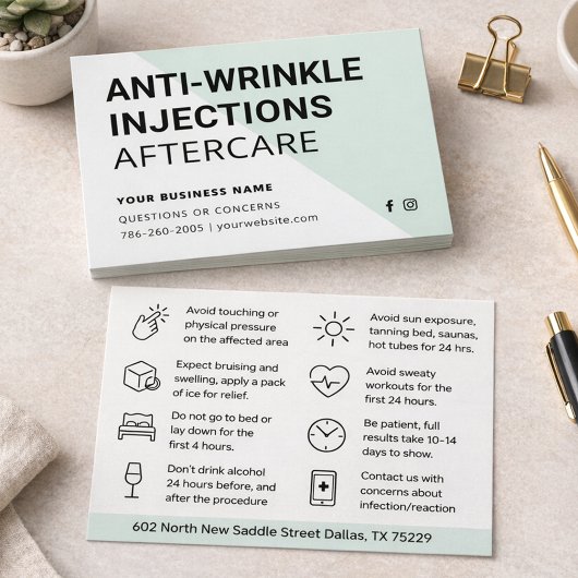 Moderne Botox injectie Nazorg Kaart