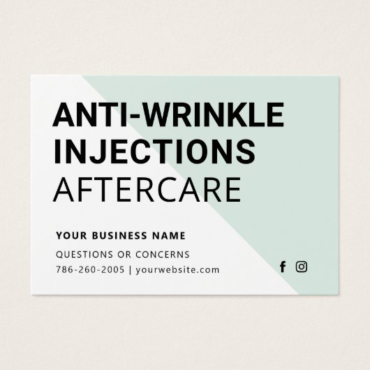 Moderne Botox injectie Nazorg Kaart (Voorkant)