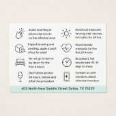 Moderne Botox injectie Nazorg Kaart (Achterkant)